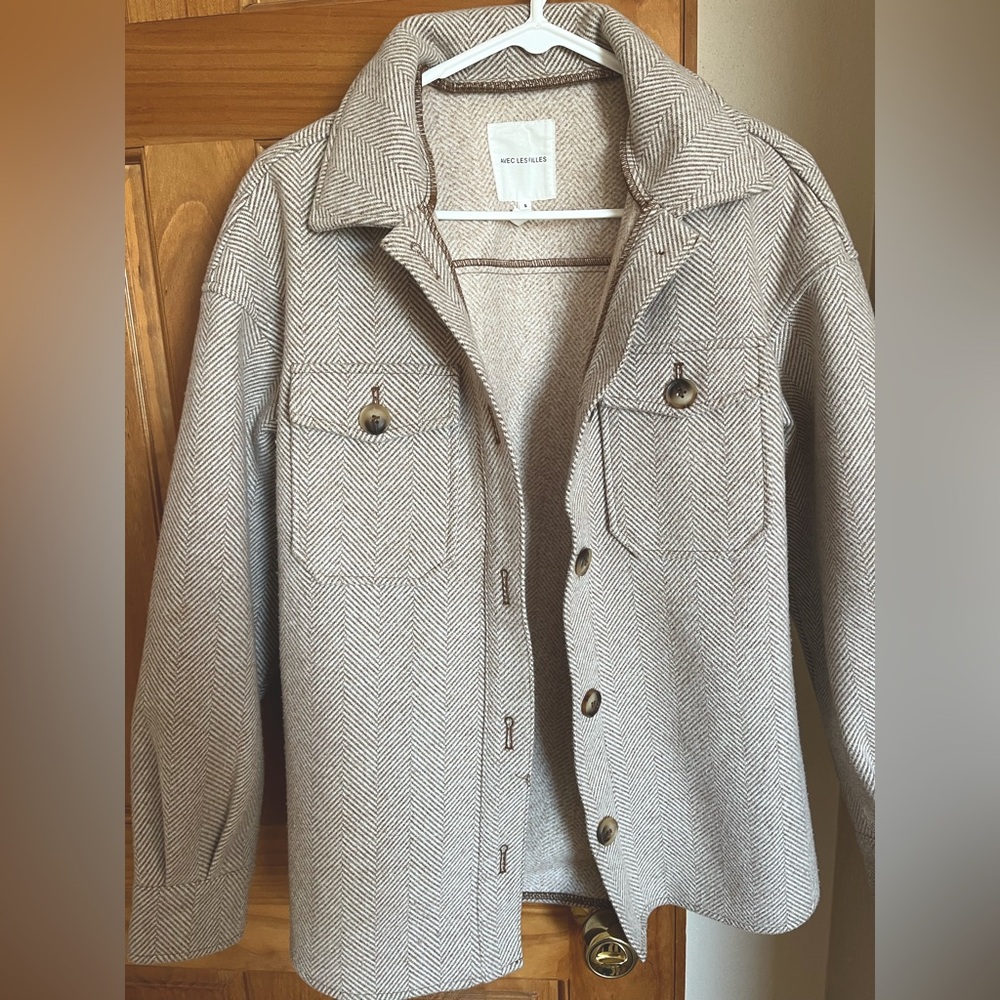Beige Fall Coat Small Jacket Anthropologie - image 1